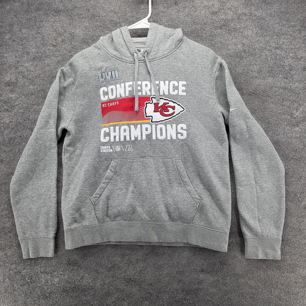 Kansas City Chiefs Hoodie Mens Small Super Bowl LVII Conference Champions NFL Ni